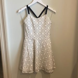 Girls white with black accent dress